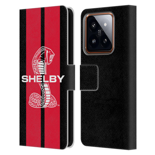 Shelby Car Graphics Red Leather Book Wallet Case Cover For Xiaomi 14