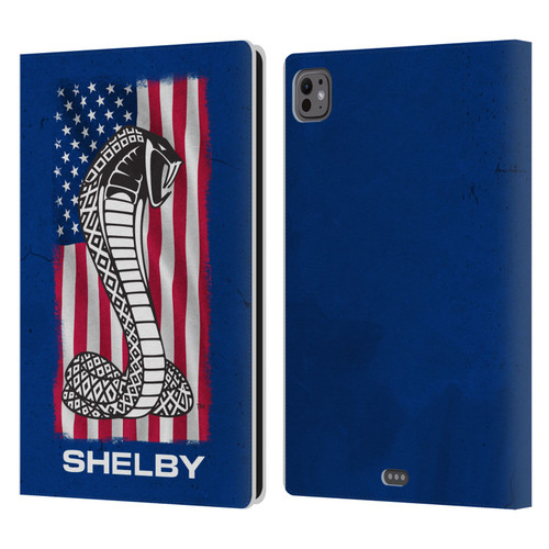 Shelby Logos American Flag Leather Book Wallet Case Cover For Apple iPad Pro 11 M4 2024