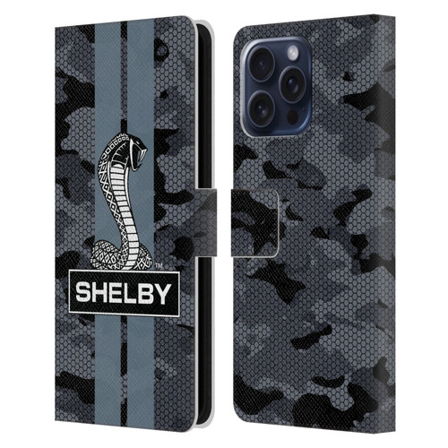 Shelby Logos Camouflage Leather Book Wallet Case Cover For Apple iPhone 16 Pro Max