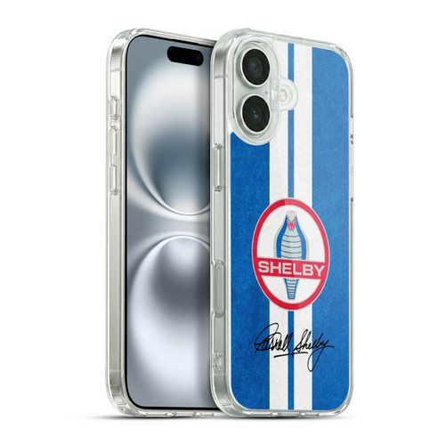 Shelby Logos Distressed Blue Soft Gel Case for Apple iPhone 16 Plus