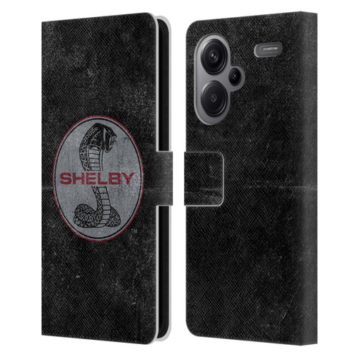 Shelby Logos Distressed Black Leather Book Wallet Case Cover For Xiaomi Redmi Note 13 Pro Plus 5G