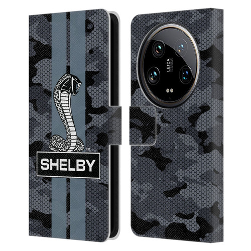 Shelby Logos Camouflage Leather Book Wallet Case Cover For Xiaomi 14 Ultra