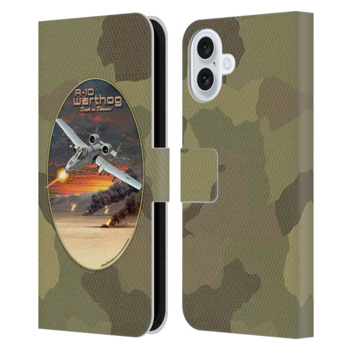 Larry Grossman Retro Collection A-10 Warthog Leather Book Wallet Case Cover For Apple iPhone 16 Plus