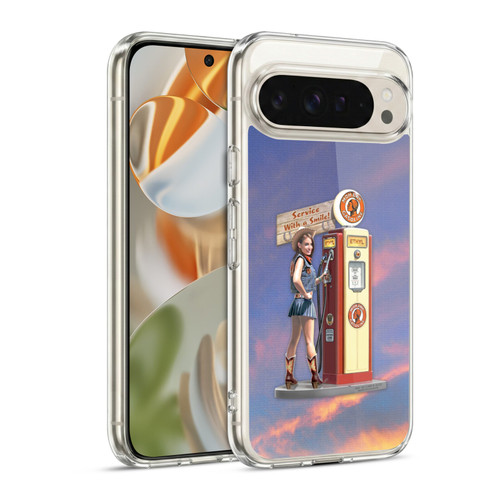 Larry Grossman Retro Collection Gasoline Girl Soft Gel Case for Google Pixel 9 / Pixel 9 Pro