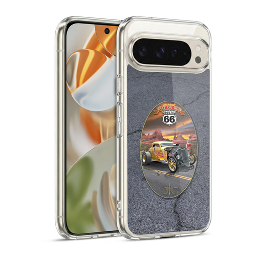 Larry Grossman Retro Collection Route 66 Hot Rod Coupe Soft Gel Case for Google Pixel 9 / Pixel 9 Pro