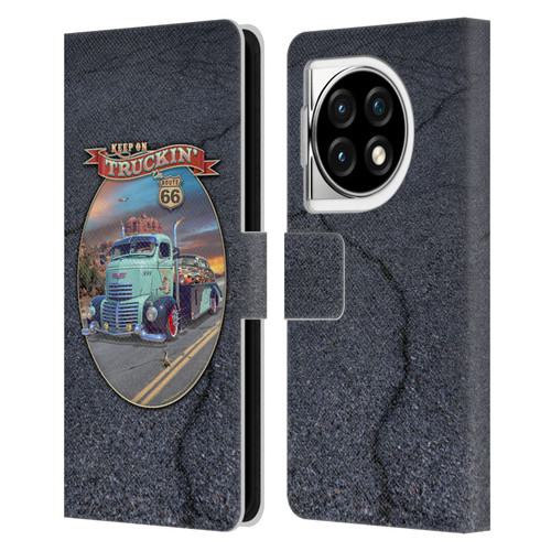 Larry Grossman Retro Collection Keep on Truckin' Rt. 66 Leather Book Wallet Case Cover For OPPO OnePlus Ace 3 5G