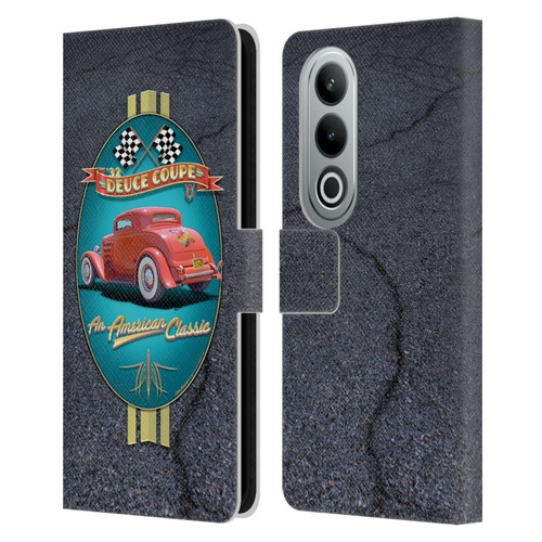 Larry Grossman Retro Collection Deuce Coupe Classic Leather Book Wallet Case Cover For OPPO OnePlus Ace 3V 5G
