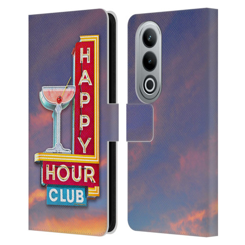 Larry Grossman Retro Collection Happy Hour Club Leather Book Wallet Case Cover For OPPO OnePlus Ace 3V 5G