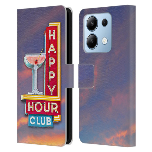 Larry Grossman Retro Collection Happy Hour Club Leather Book Wallet Case Cover For Xiaomi Redmi Note 13/13 Pro 5G