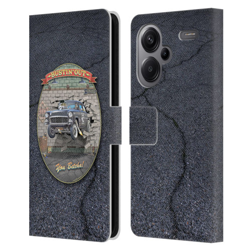 Larry Grossman Retro Collection Bustin' Out '55 Gasser Leather Book Wallet Case Cover For Xiaomi Redmi Note 13 Pro Plus 5G