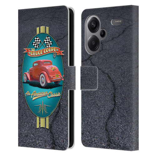 Larry Grossman Retro Collection Deuce Coupe Classic Leather Book Wallet Case Cover For Xiaomi Redmi Note 13 Pro Plus 5G