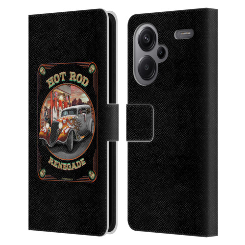Larry Grossman Retro Collection Hot Rod Renegade Leather Book Wallet Case Cover For Xiaomi Redmi Note 13 Pro Plus 5G