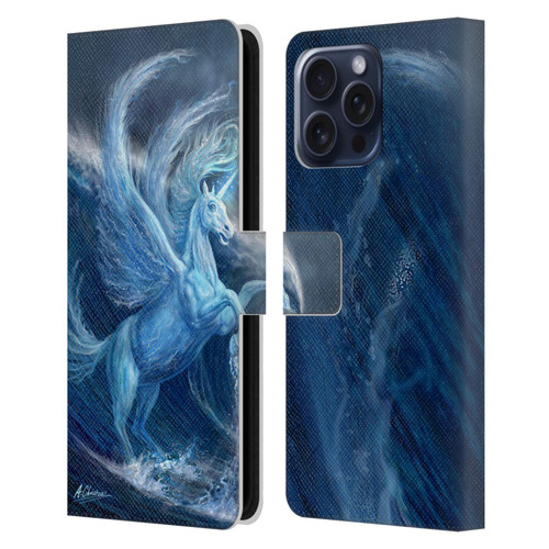 Anthony Christou Art Water Pegasus Leather Book Wallet Case Cover For Apple iPhone 16 Pro Max