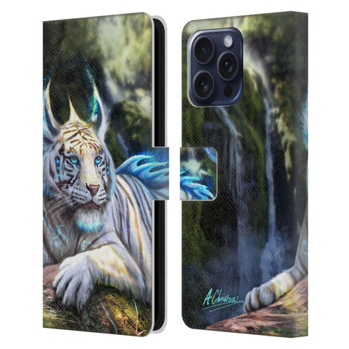 Anthony Christou Art Water Tiger Leather Book Wallet Case Cover For Apple iPhone 16 Pro Max