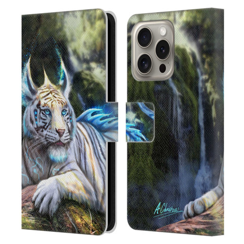 Anthony Christou Art Water Tiger Leather Book Wallet Case Cover For Apple iPhone 16 Pro