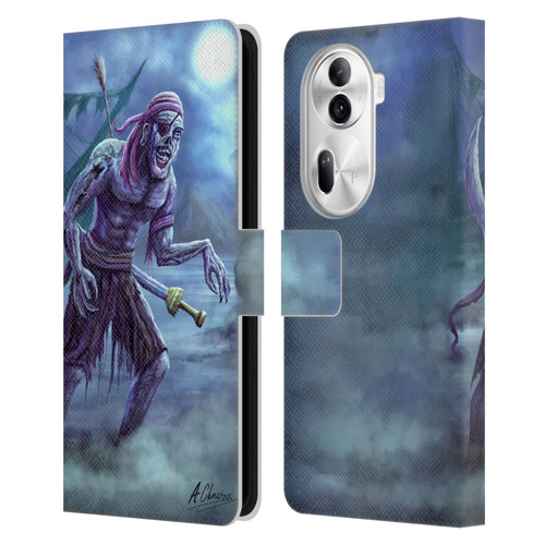 Anthony Christou Art Zombie Pirate Leather Book Wallet Case Cover For OPPO Reno11