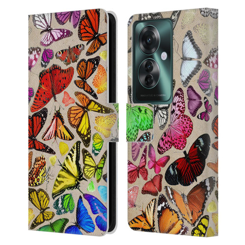 Anthony Christou Art Rainbow Butterflies Leather Book Wallet Case Cover For OPPO Reno11 F 5G / F25 Pro 5G