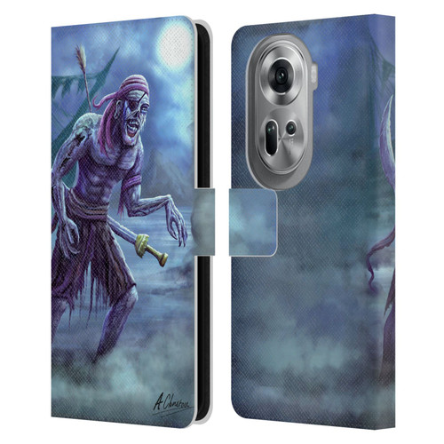 Anthony Christou Art Zombie Pirate Leather Book Wallet Case Cover For OPPO Reno11 Pro