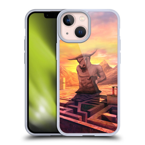 Anthony Christou Fantasy Art Minotaur In Labyrinth Soft Gel Case for Apple iPhone 13 Mini
