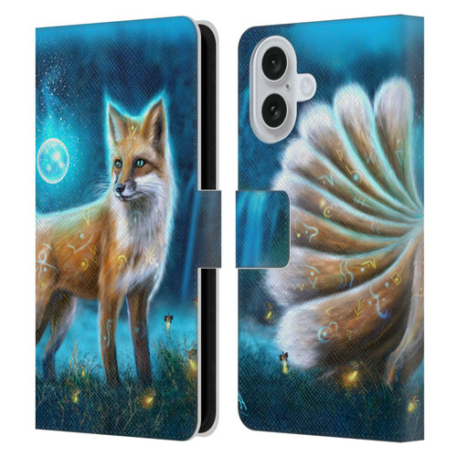 Anthony Christou Fantasy Art Magic Fox In Moonlight Leather Book Wallet Case Cover For Apple iPhone 16