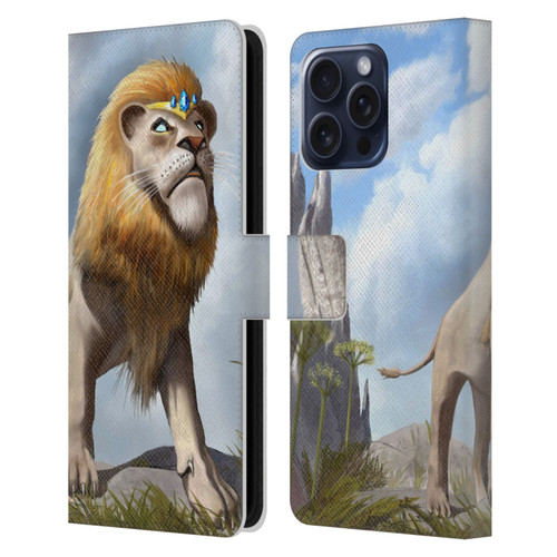 Anthony Christou Fantasy Art King Of Lions Leather Book Wallet Case Cover For Apple iPhone 16 Pro Max