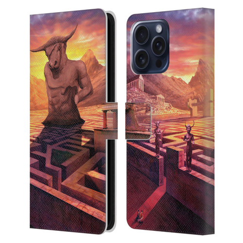 Anthony Christou Fantasy Art Minotaur In Labyrinth Leather Book Wallet Case Cover For Apple iPhone 16 Pro Max