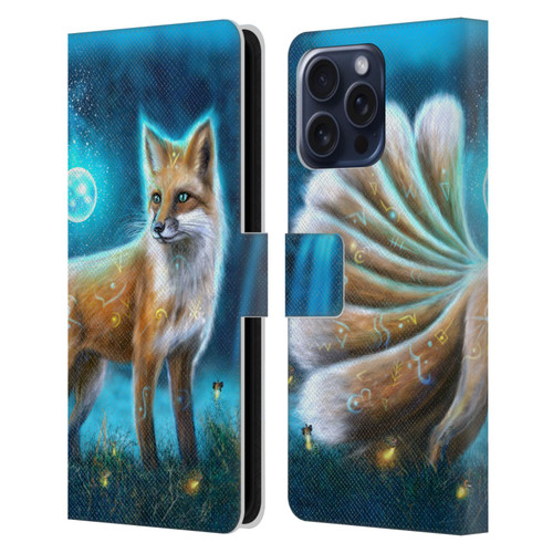 Anthony Christou Fantasy Art Magic Fox In Moonlight Leather Book Wallet Case Cover For Apple iPhone 16 Pro Max