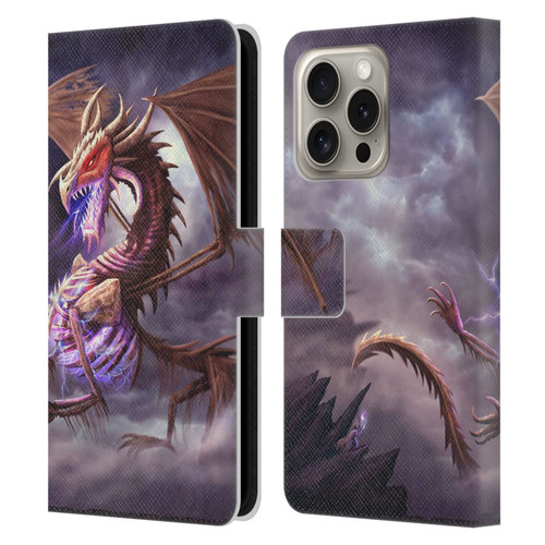 Anthony Christou Fantasy Art Bone Dragon Leather Book Wallet Case Cover For Apple iPhone 16 Pro