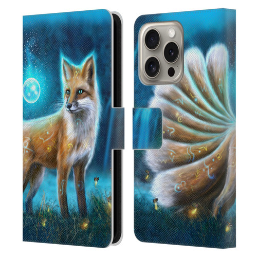 Anthony Christou Fantasy Art Magic Fox In Moonlight Leather Book Wallet Case Cover For Apple iPhone 16 Pro