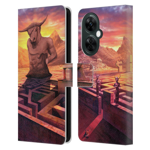 Anthony Christou Fantasy Art Minotaur In Labyrinth Leather Book Wallet Case Cover For OnePlus Nord CE 3 Lite 5G