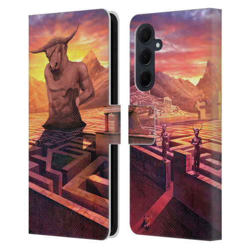 Anthony Christou Fantasy Art Minotaur In Labyrinth Leather Book Wallet Case Cover For Samsung Galaxy A35 5G