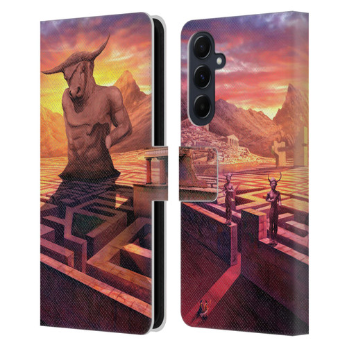 Anthony Christou Fantasy Art Minotaur In Labyrinth Leather Book Wallet Case Cover For Samsung Galaxy A55 5G