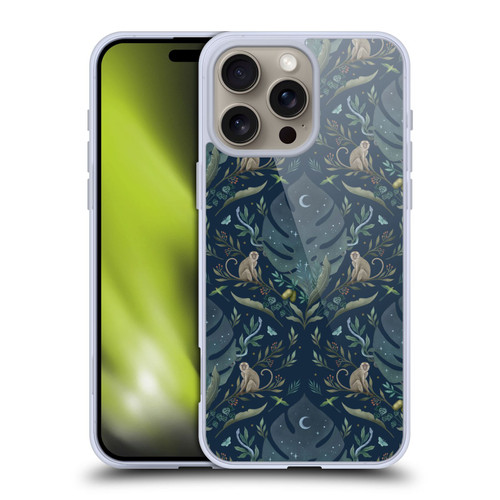 Episodic Drawing Art Monkey Tropical Light Pattern Soft Gel Case for Apple iPhone 16 Pro Max