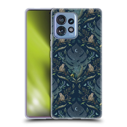 Episodic Drawing Art Monkey Tropical Light Pattern Soft Gel Case for Motorola Moto Edge 40 Pro