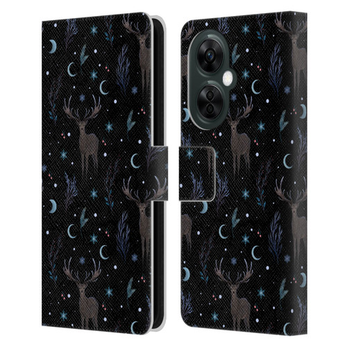 Episodic Drawing Art Winter Deer Pattern Leather Book Wallet Case Cover For OnePlus Nord CE 3 Lite 5G