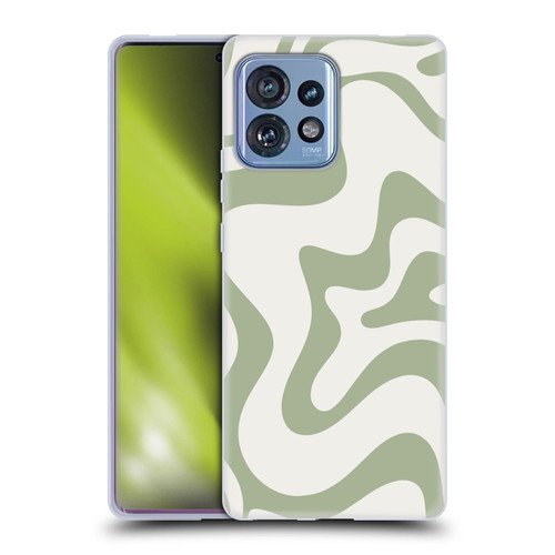 Kierkegaard Design Studio Art Retro Liquid Swirl Sage Green Soft Gel Case for Motorola Moto Edge 40 Pro
