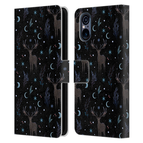 Episodic Drawing Art Winter Deer Pattern Leather Book Wallet Case Cover For Sony Xperia 5 V 5G
