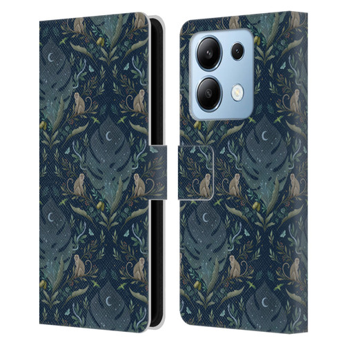 Episodic Drawing Art Monkey Tropical Light Pattern Leather Book Wallet Case Cover For Xiaomi Redmi Note 13/13 Pro 5G