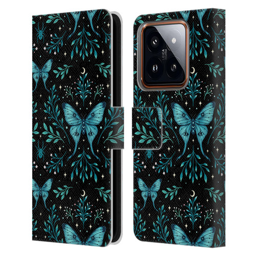 Episodic Drawing Art Butterfly Pattern Leather Book Wallet Case Cover For Xiaomi 14