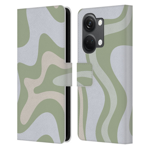 Kierkegaard Design Studio Art Retro Swirl Abstract Sage Leather Book Wallet Case Cover For OnePlus Nord 3 5G