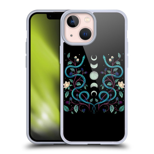 Episodic Drawing Illustration Animals Serpent Moon Soft Gel Case for Apple iPhone 13 Mini