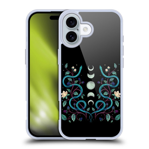 Episodic Drawing Illustration Animals Serpent Moon Soft Gel Case for Apple iPhone 16