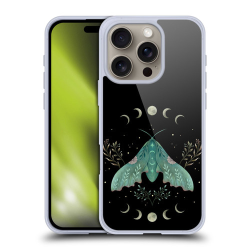Episodic Drawing Illustration Animals Moon & Moth Soft Gel Case for Apple iPhone 16 Pro