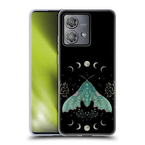 Episodic Drawing Illustration Animals Moon & Moth Soft Gel Case for Motorola Edge 40 Neo 5G