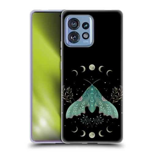 Episodic Drawing Illustration Animals Moon & Moth Soft Gel Case for Motorola Moto Edge 40 Pro