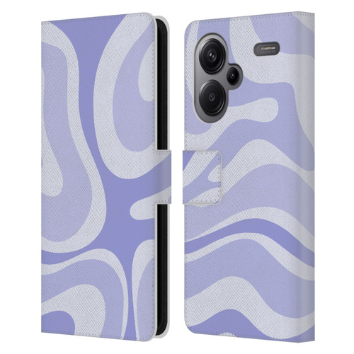 Kierkegaard Design Studio Art Modern Liquid Swirl Purple Leather Book Wallet Case Cover For Xiaomi Redmi Note 13 Pro Plus 5G