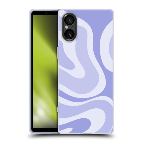 Kierkegaard Design Studio Art Modern Liquid Swirl Purple Soft Gel Case for Sony Xperia 5 V 5G