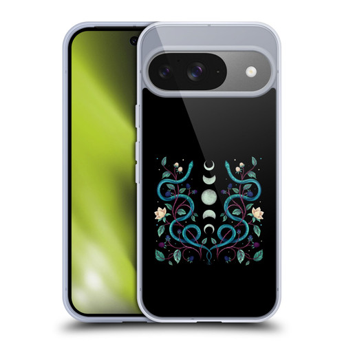 Episodic Drawing Illustration Animals Serpent Moon Soft Gel Case for Google Pixel 9 / Pixel 9 Pro