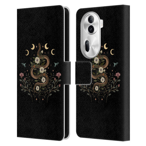 Episodic Drawing Illustration Animals Serpent Spell Leather Book Wallet Case Cover For OPPO Reno11