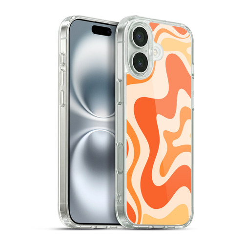 Kierkegaard Design Studio Retro Abstract Patterns Tangerine Orange Tone Soft Gel Case for Apple iPhone 16 Plus & MagSafe